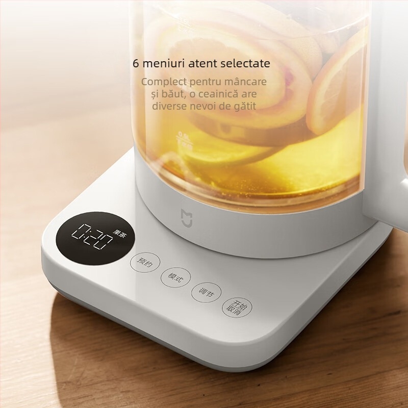 Ceainic electric pentru sănătate N1, 1,5 L, corp din sticlă, 220V, 1000W+, termostat digital