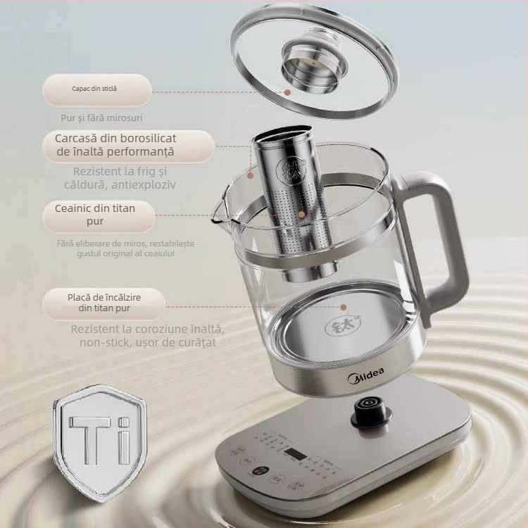 Health Pot Midea MK-YS18P305, 1L sau mai mic, 220V, 120W, vas interior din sticlă borosilicatat de înaltă calitate