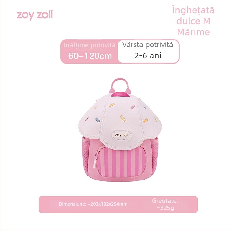 Rucsac pentru copii crossbody cu imprimeu ciupercă, poliester respirabil, design drăguț