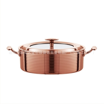 Vas pentru hot pot din oțel inoxidabil 304, bază din straturi compozite, neelectric, compatibil cu plite universale, capacități 2,1–4 L / 4,1–6 L / 6,1–10 L / 10 L+