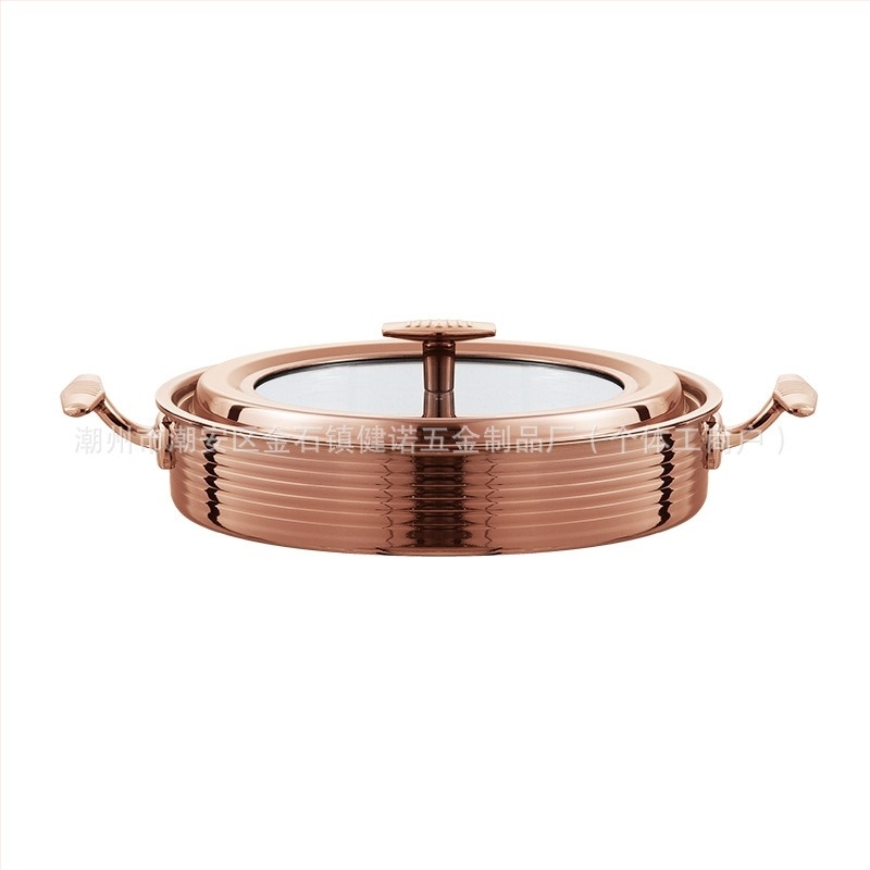 Vas pentru hot pot din oțel inoxidabil 304, bază din straturi compozite, neelectric, compatibil cu plite universale, capacități 2,1–4 L / 4,1–6 L / 6,1–10 L / 10 L+
