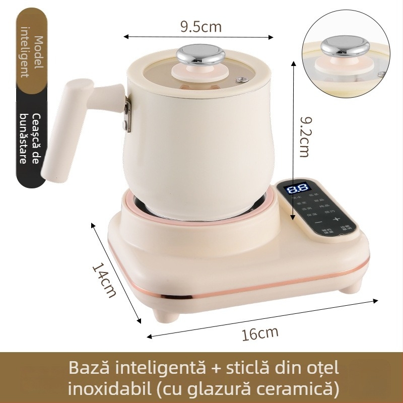 Ceainic electric compact pentru birou – ceai de flori, încălzire prin fund, 220V, <1000W, detașabil, protecție la uscarea și supraîncălzirea