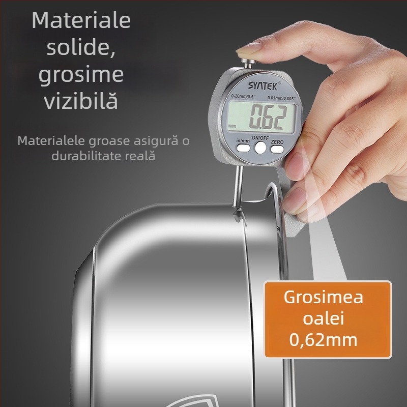 Oală groasă din oțel inoxidabil 316 pentru uz casnic, oală de supă de calitate alimentară, cu strat antiaderent, compatibilă cu aragaz pe gaz și plită cu inducție
