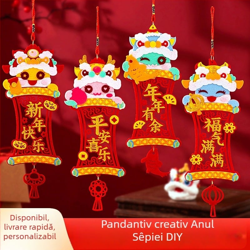 Kit DIY geantă crossbody pentru copii — material din felt, model constelații/zodiace, stil desen animat pentru copii, potrivit pentru grădiniță, primăvara 2024