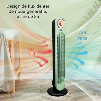 Ventilator fără palete pentru uz casnic, circulația aerului, vânt natural, 3 trepte, 220V, 45W, potrivit pentru 31–40 m²