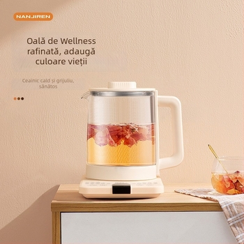 Ceainic de sănătate pentru infuzare și fierbere automată, corp din sticlă și recipient intern, 1 L, 220V, 800W, control tactil