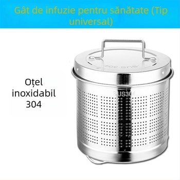 Ceainic pentru sănătate cu filtru de rețea din oțel inoxidabil 304, corp din oțel inoxidabil, vas interior din sticlă, capacitate 1,5–2 L, putere 500–1000 W