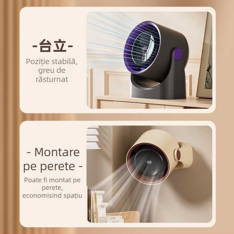 Ventilator de birou fără palete XJ09 – motor brushless, alimentare cu curent continuu, reglaj multiplu, mod somn