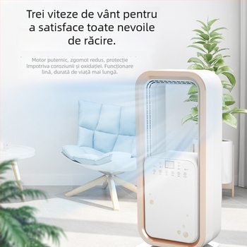 Ventilator fără palete pentru casă, podea, cu telecomandă, 60W, 220V, vânt natural, 3 viteze, cap oscilant