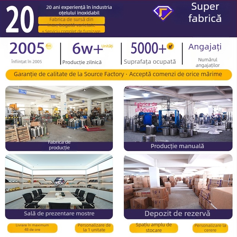 Oală de hot pot din oțel inoxidabil pentru cărbune, stil Beijing vechi, capacitate 2.1–4 L, construcție din oțel inoxidabil 201, bază cu un singur strat, capac din oțel inoxidabil