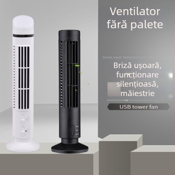 Ventilator de birou fără palete, alimentat USB, lampă LED pentru protecția ochilor, vânt natural, 2 viteze