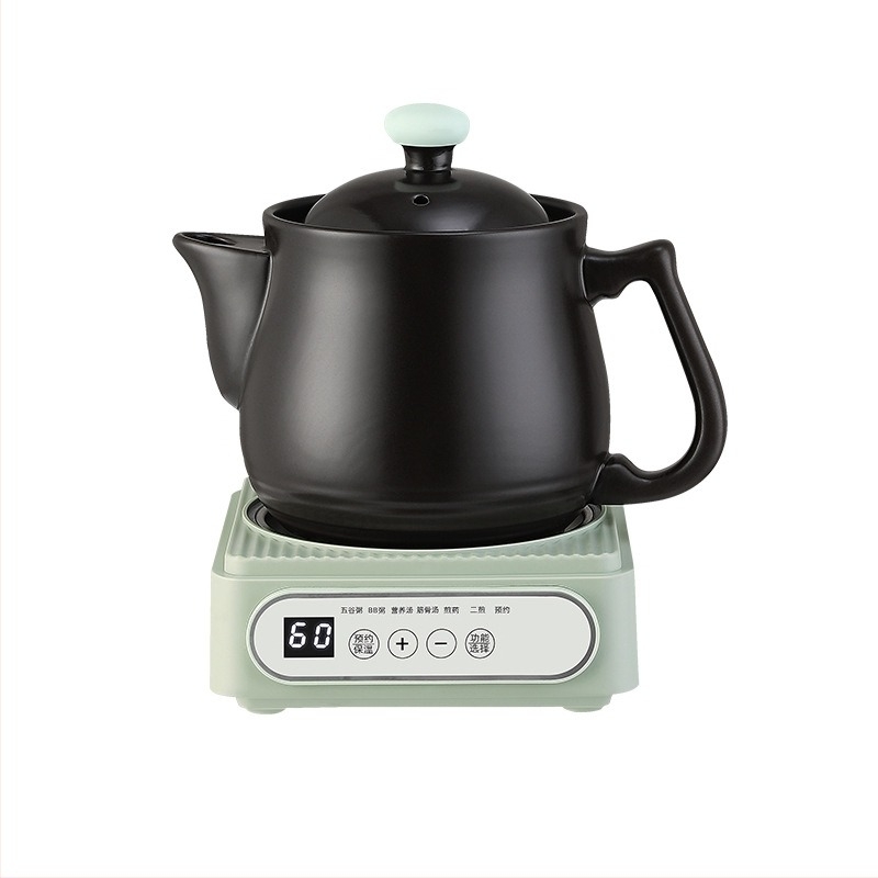 Caserolă electrică ceramică cu termostat electronic, 600W, 220V, vas interior ceramic, potrivită pentru o singură persoană