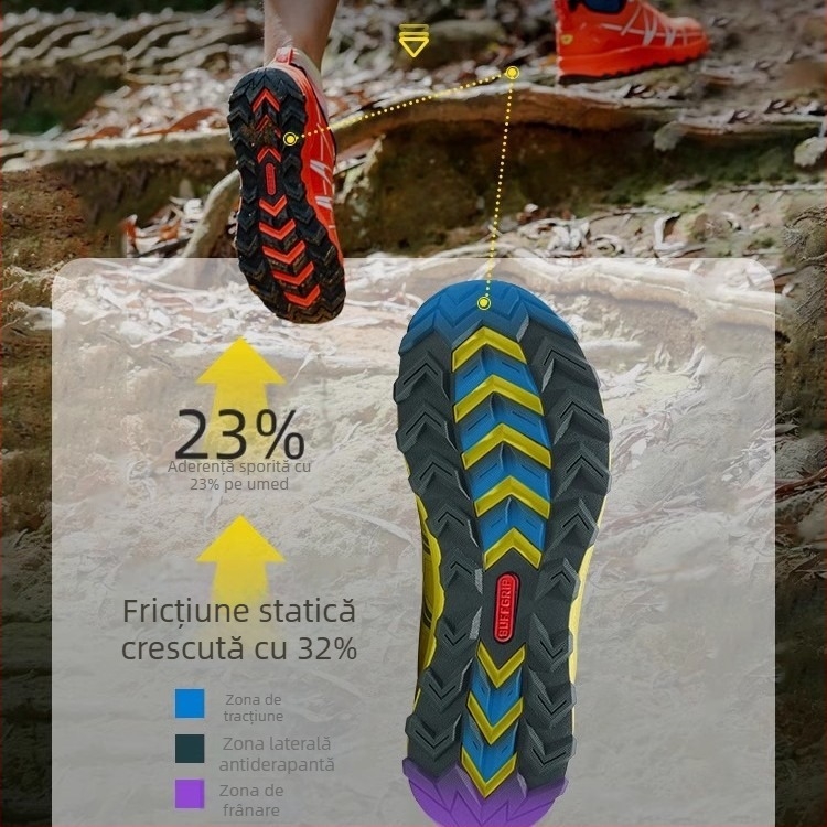 Pantofi de alergare cross-country, pentru toate terenurile, unisex, talpă exterioară antiderapantă, talpă intermediară EVA