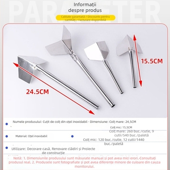 Spatulă unghi Yin-Yang din oțel inoxidabil, multifuncțională
