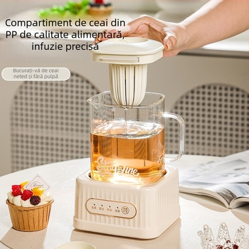 Oală de sănătate pentru ceai cu termostat digital, corp din sticlă, 500W, model MZS-500B, pentru 2-3 persoane
