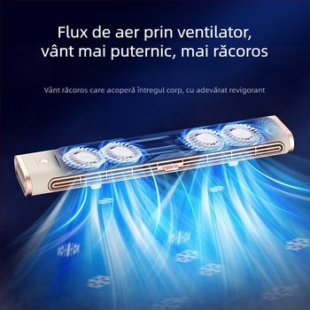 Ventilator turn fără palete pentru casă, alimentare USB, baterie încorporată 4000mAh, autonomie peste 12 ore, vânt natural, 3 trepte de viteză, montaj pe perete sau podea, zgomot redus sub 36 dB