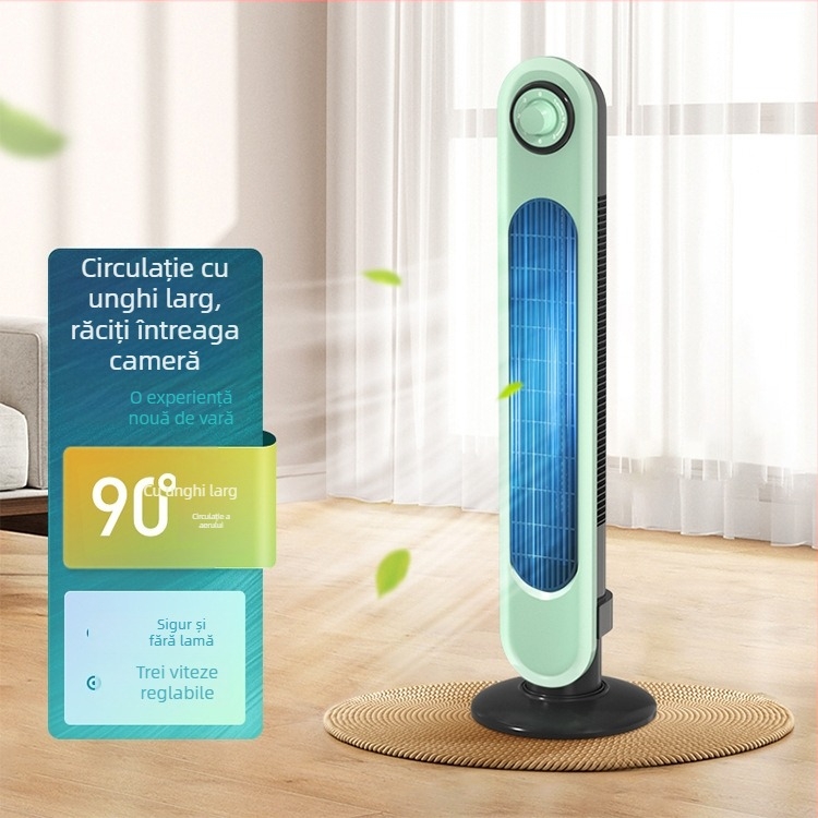 Ventilator vertical fără palete pentru casă – zgomot redus, vânt natural, 3 trepte, 45W, 220V