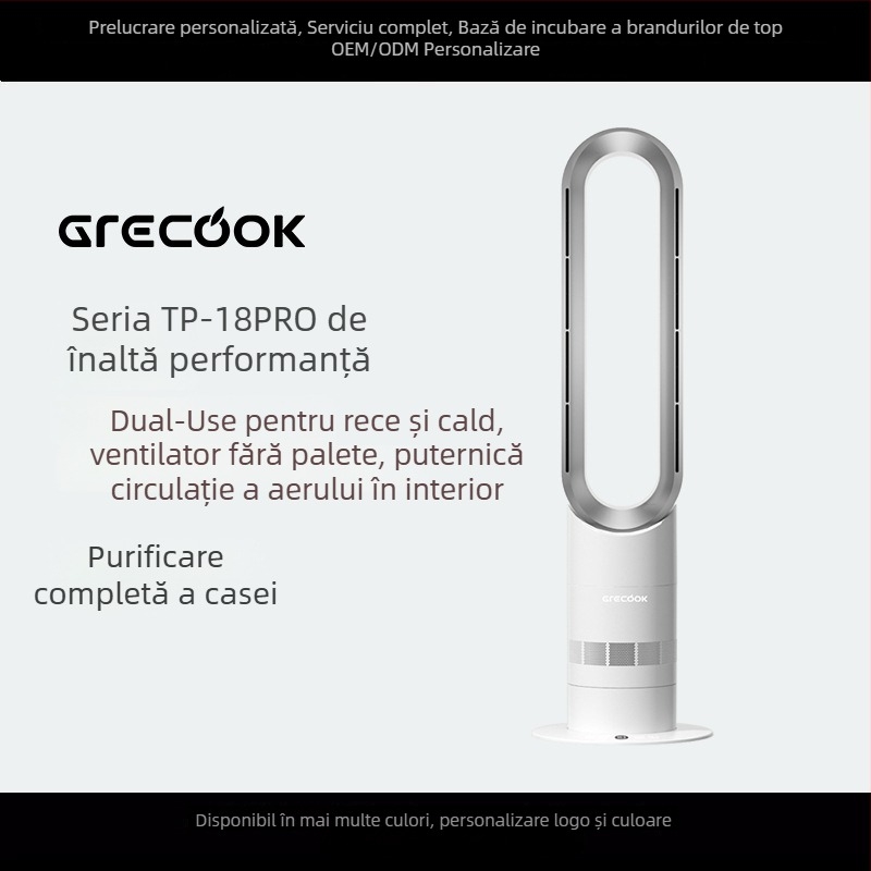 Grecook ventilator fără palete pentru uz casnic, foarte silențios, 10 trepte de viteză, telecomandă, potrivit pentru 31–40 m²