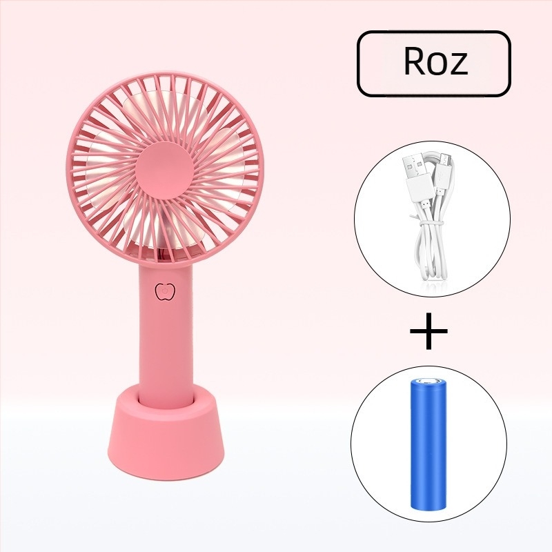Ventilator de mână fără palete, USB, cu baterie detașabilă 500-800 mAh, motor brushless, 3 trepte de viteză, portabil și silențios (≤36 dB).