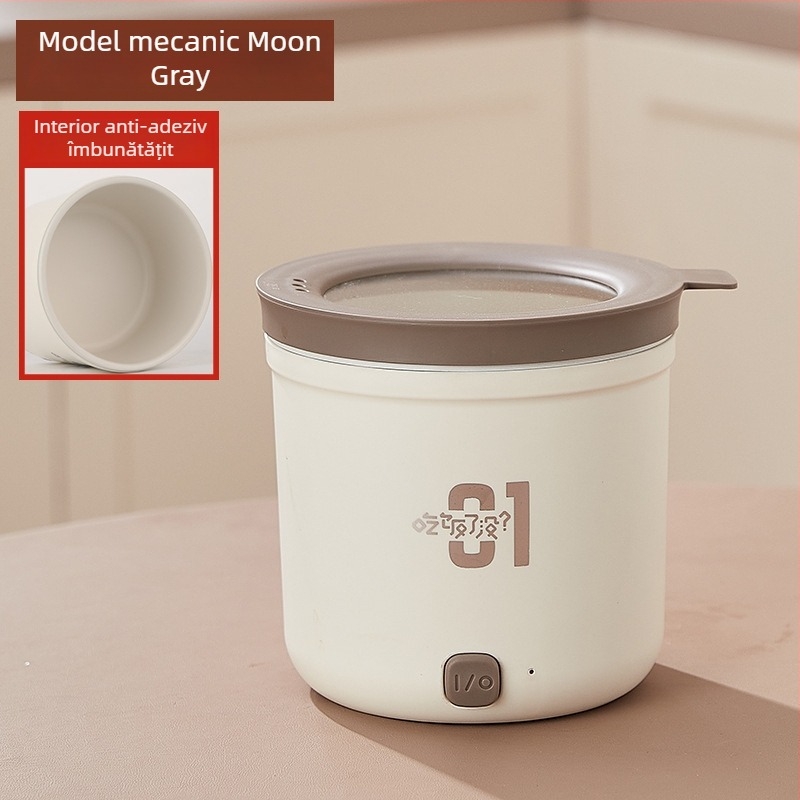 Oală electrică mini pentru cămin, capacitate până la 2 L, pentru 1 persoană, control cu buton, liner antiaderent, curățare într-o singură piesă