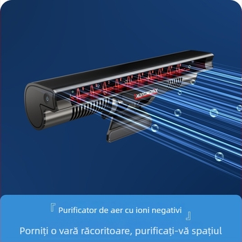 Ventilator clip-on fără palete, cu purificator de aer și ioni negativi, control prin cablu, 4 viteze, 5V 5W