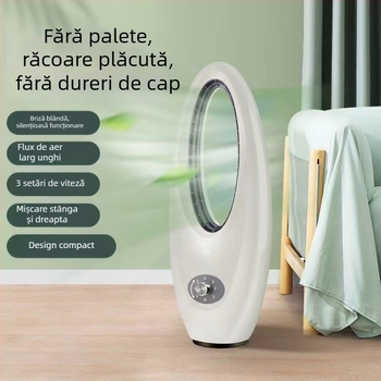 Ventilator fără lame pentru uz casnic, oscilare stânga-dreapta, design silențios, 45W, 220V, 3 trepte vânt natural