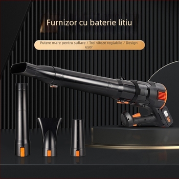 Suﬂant de aer portabil alimentat cu baterie litiu reîncărcabilă, 21V, interval de tensiune AC/DC ≤50V, pentru curățarea prafului, zăpezii și frunzelor