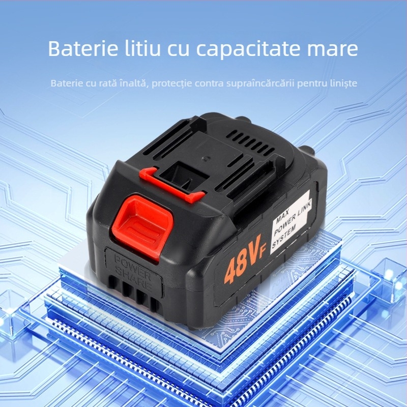 Suﬂant de aer portabil alimentat cu baterie litiu reîncărcabilă, 21V, interval de tensiune AC/DC ≤50V, pentru curățarea prafului, zăpezii și frunzelor