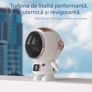 Ventilator pentru gât cu încărcare USB, fără palete, logo personalizabil, baterie încorporată 800–1000 mAh, 5 viteze