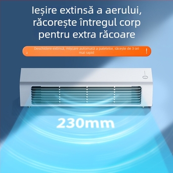 Ventilator tip turn fără palete, portabil, alimentare USB, pentru birou și montaj pe perete, cap rotativ, vânt natural, 5V/7W, baterie încorporată 2000–4000 mAh, telecomandă, autonomie 6–8 ore