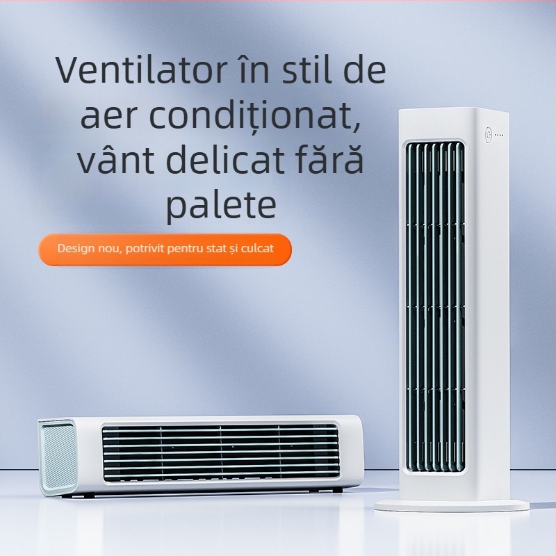Ventilator tip turn fără palete, portabil, alimentare USB, pentru birou și montaj pe perete, cap rotativ, vânt natural, 5V/7W, baterie încorporată 2000–4000 mAh, telecomandă, autonomie 6–8 ore
