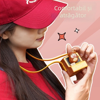 Ventilator de gât USB, reîncărcabil, fără palete, baterie încorporată 500–800mAh, 3 viteze, pentru copii și elevi