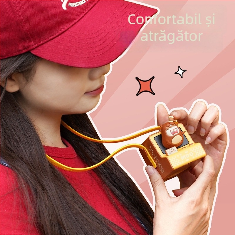 Ventilator de gât USB, reîncărcabil, fără palete, baterie încorporată 500–800mAh, 3 viteze, pentru copii și elevi