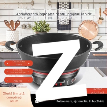 Wok electric cu strat antiaderent, vas din fontă îngroșat, gătire, aburire și fierbere într-un singur aparat