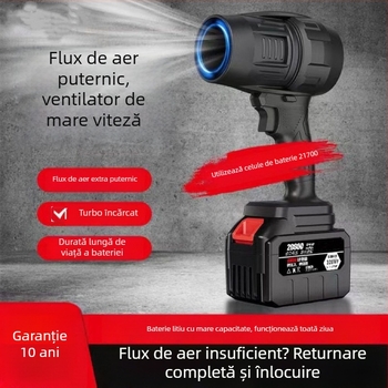 Suflător fără fir cu baterie Li‑Ion 21V – Turbină ductată, reîncărcabil, pentru spălarea mașinii, eliminarea prafului și suflarea zăpezii