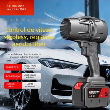 Suflător fără fir cu baterie Li‑Ion 21V – Turbină ductată, reîncărcabil, pentru spălarea mașinii, eliminarea prafului și suflarea zăpezii