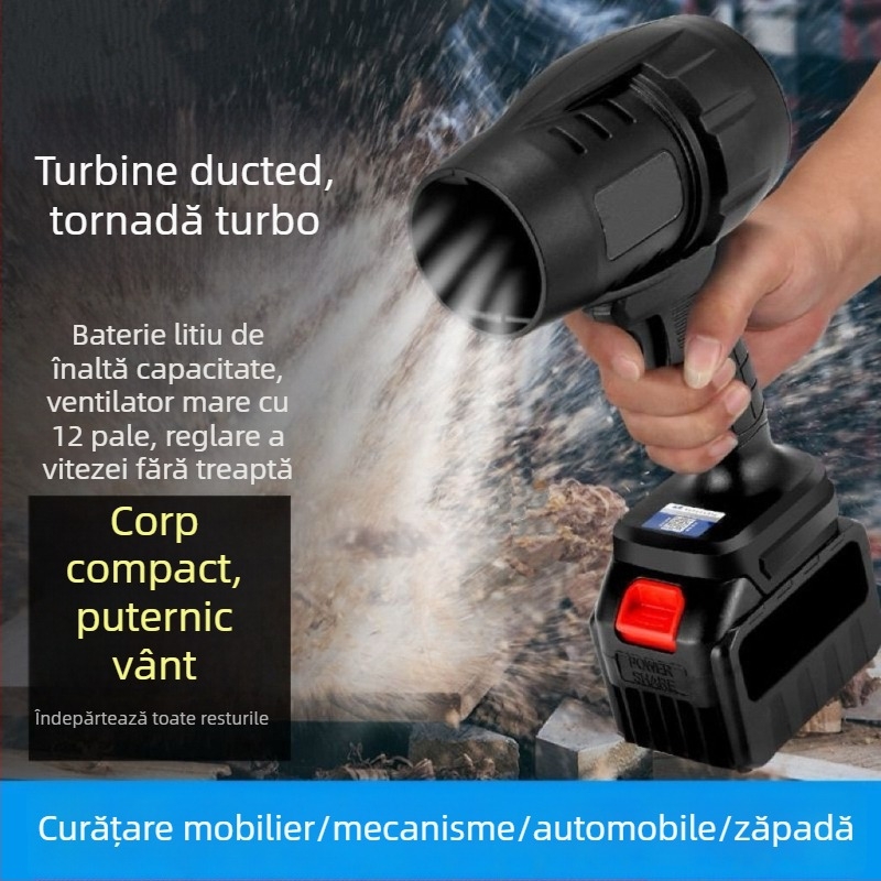 Suflător fără fir cu baterie Li‑Ion 21V – Turbină ductată, reîncărcabil, pentru spălarea mașinii, eliminarea prafului și suflarea zăpezii