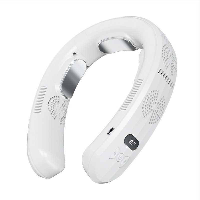 Ventilator fără lame pentru gât USB, răcire și încălzire, control inteligent al temperaturii, 3 viteze, baterie încorporată 6000mAh, motor fără perii