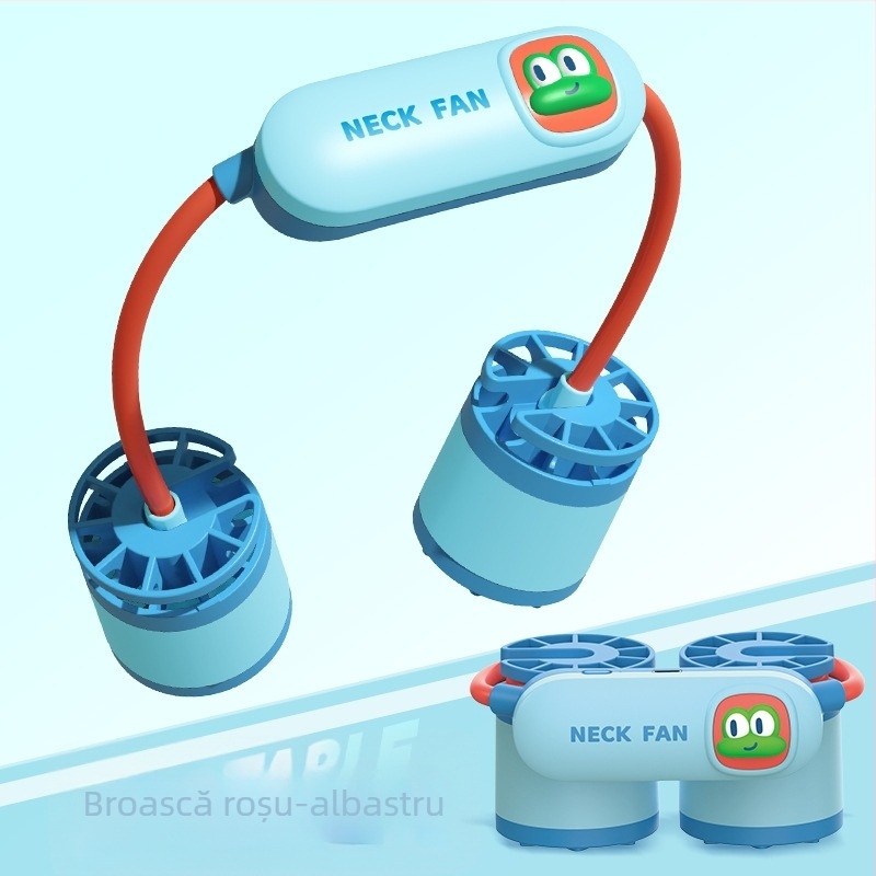 Ventilator pentru gât, fără palete, încărcare USB, 3 viteze, baterie încorporată 1200–2000 mAh