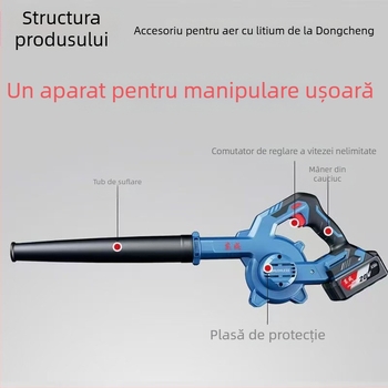 Uscător de păr fără fir, cu baterie litiu, putere mare, 220V, accesoriu vid inclus