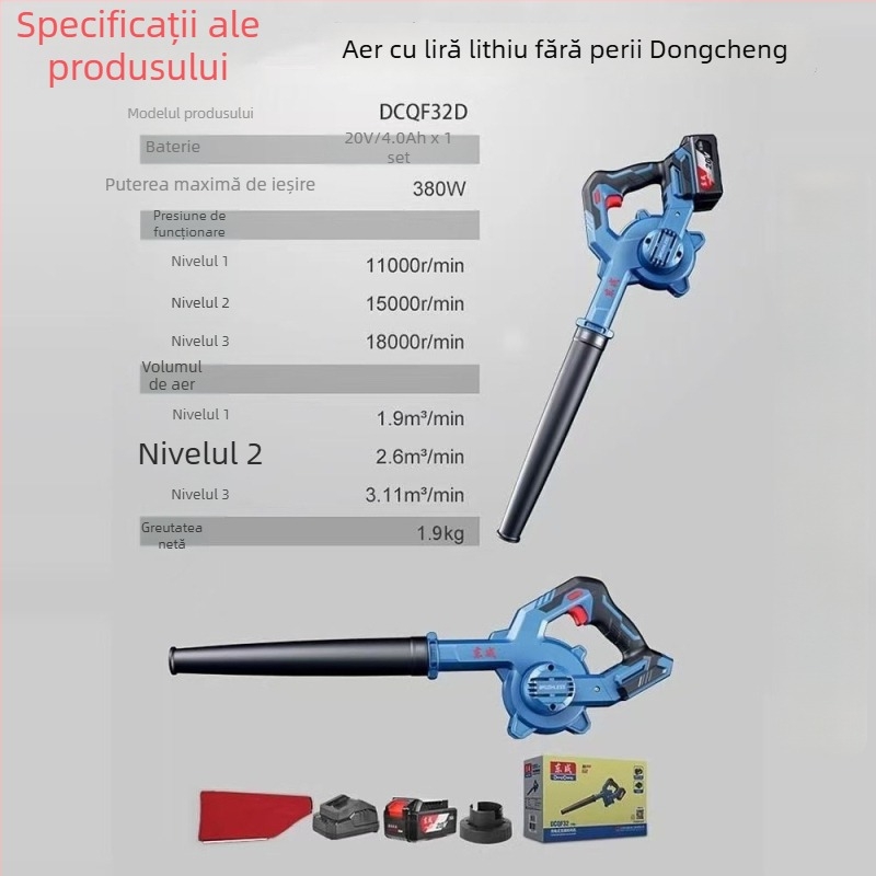 Uscător de păr fără fir, cu baterie litiu, putere mare, 220V, accesoriu vid inclus