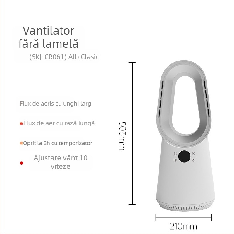 Ventilator tip turn fără palete, model 060A, alimentare USB 5V/6W, motor brushless, control cu ecran tactil
