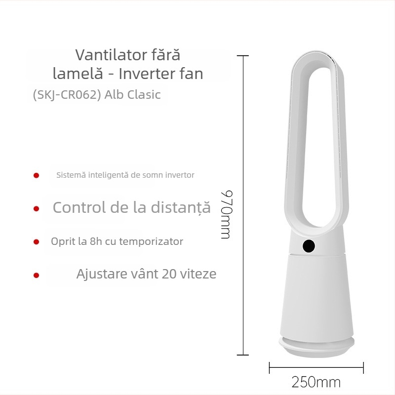 Ventilator tip turn fără palete, model 060A, alimentare USB 5V/6W, motor brushless, control cu ecran tactil
