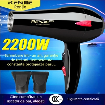 Uscător de păr cu motor brushless, 2000W, mâner pliabil, aer rece/caldu, protecție la supraincalzire