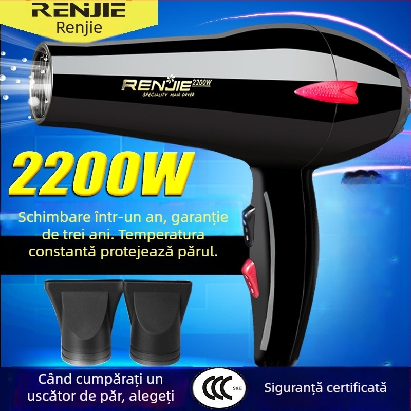 Uscător de păr cu motor brushless, 2000W, mâner pliabil, aer rece/caldu, protecție la supraincalzire