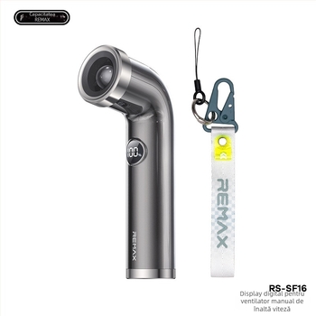 Remax Turbo Vortex ventilator de mână fără palete, USB reîncărcabil, 100 niveluri de viteză, foarte silențios sub 36 dB, baterie Li-ion încorporată 2000–4000 mAh