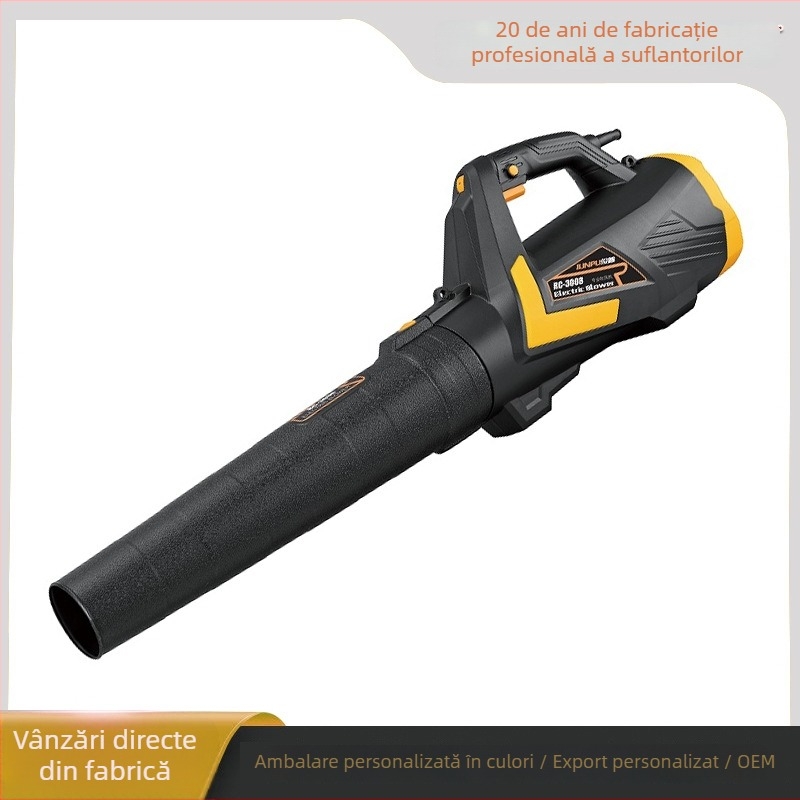 Suflător de frunze electric, putere înaltă, industrial, cu carenă înclinată, 1200 W, 220 V AC, debit de aer 14, tura 5000–17500 rpm