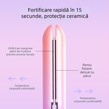 Aparat electric pentru îndreptare și ondulare păr, utilizare umedă și uscată, protecție a părului, temperatură reglabilă, plăci de netezire, netezire breton