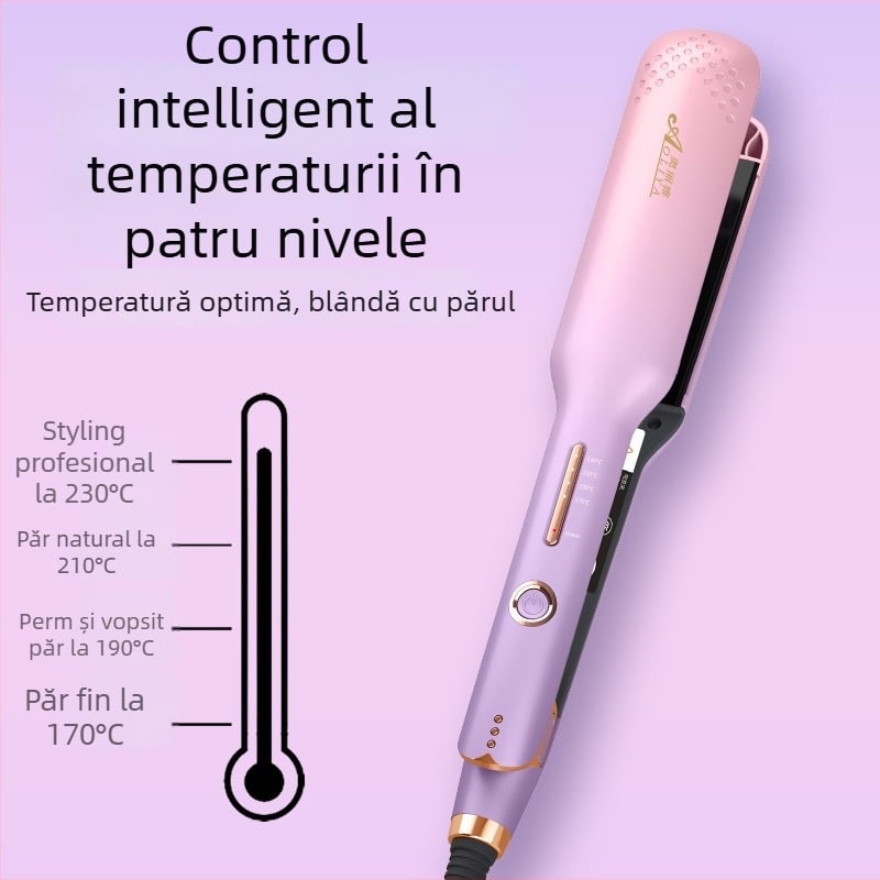 Aparat electric pentru îndreptare și ondulare păr, utilizare umedă și uscată, protecție a părului, temperatură reglabilă, plăci de netezire, netezire breton