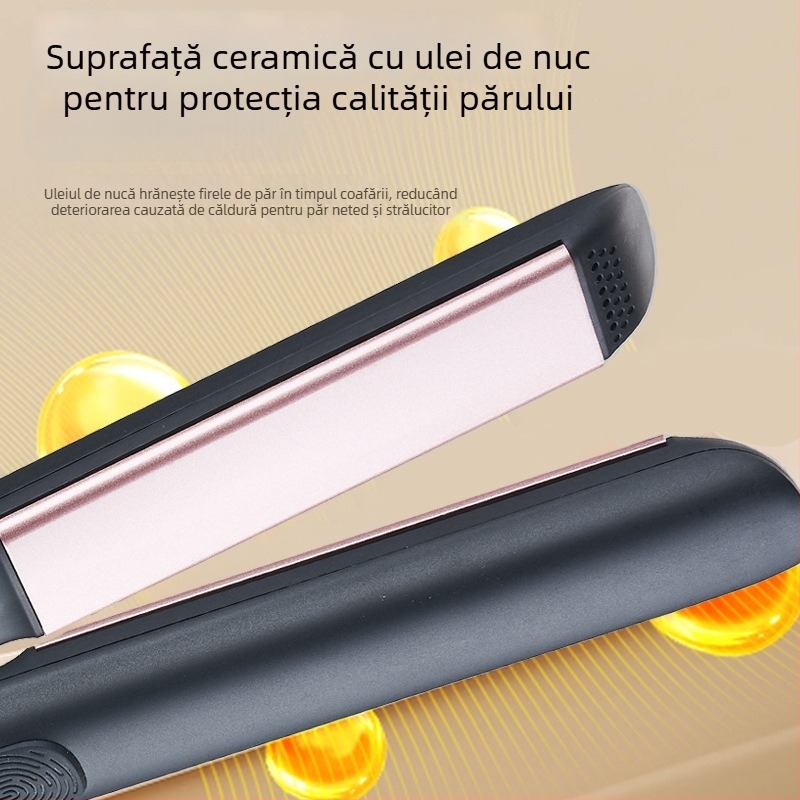 Fier dual pentru curling și îndreptare cu plăci ceramice din turmalin, 5 setări de temperatură, 220V 45W, model V-2113